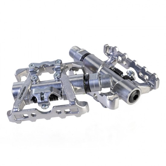 Genetic Switch PedalsCr-Mo axle with sealed bearing system.1 side with Cr-Mo clipless system Genetic Switch PedalsCr-Mo axle with sealed bearing system.1 side with Cr-Mo clipless system