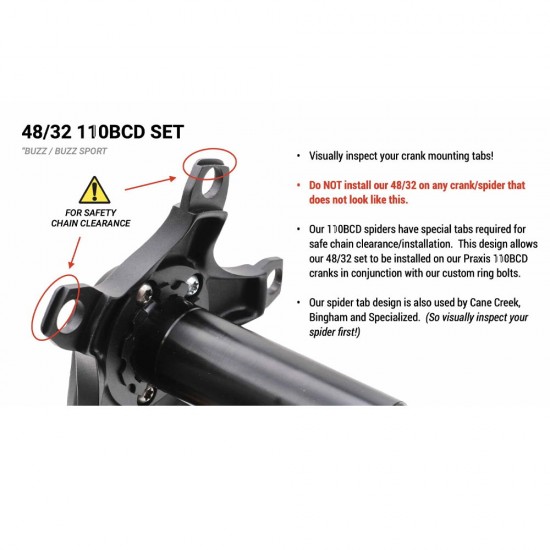 Praxis - CR - 110 BCD Buzz Sport Rings 50/34 10/11/12sp