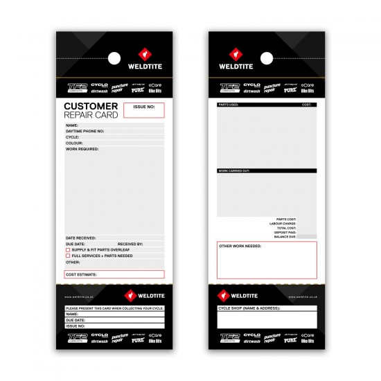 Weldtite Service Repair Tags pk of 100