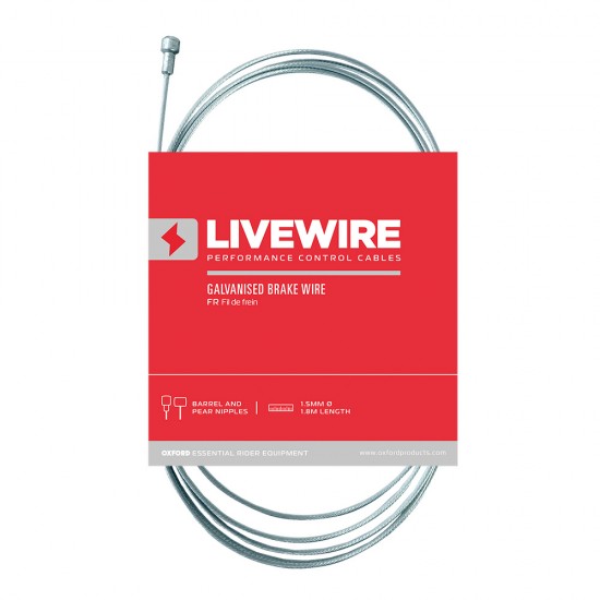 Oxford Livewire Galvanised Brake Wire 1.5mm x 1.8m Oxford Livewire Galvanised Brake Wire 1.5mm x 1.8m