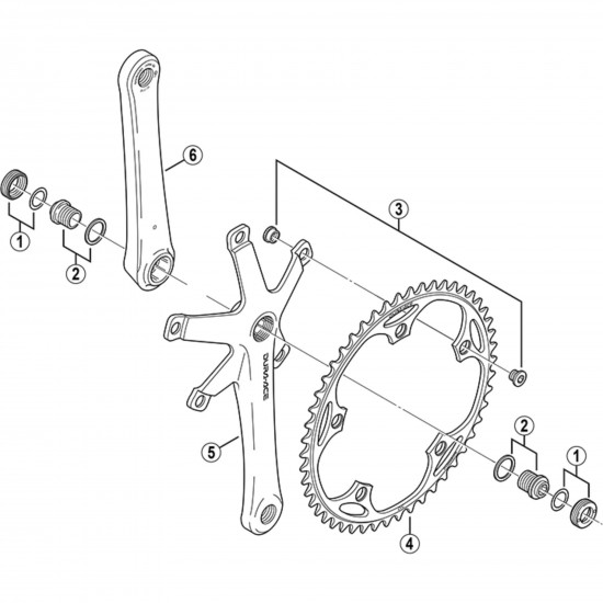 Shimano FC-7700 crank arm bolt and washer Shimano FC-7700 crank arm bolt and washer