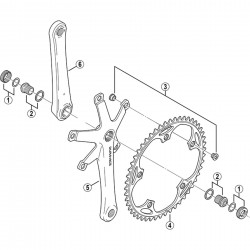 Shimano FC-7700 crank arm cap and washer Shimano FC-7700 crank arm cap and washer