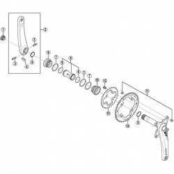 Shimano FC-M785 double gear fixing bolts and nuts, M8 x 7 mm