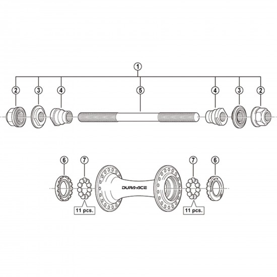 Shimano HB-7710 front Track locknut