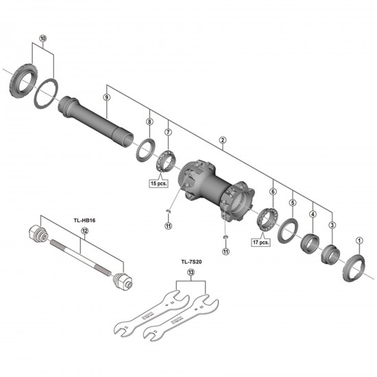 Shimano HB-M988 right hand cone, M19 Shimano HB-M988 right hand cone, M19