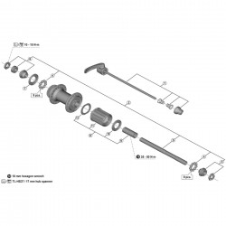 Shimano FH-HG20 complete axle 146 mm Shimano FH-HG20 complete axle 146 mm