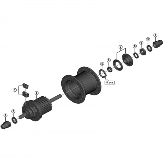 Shimano Nexus HB-IM40 front cap nut M9