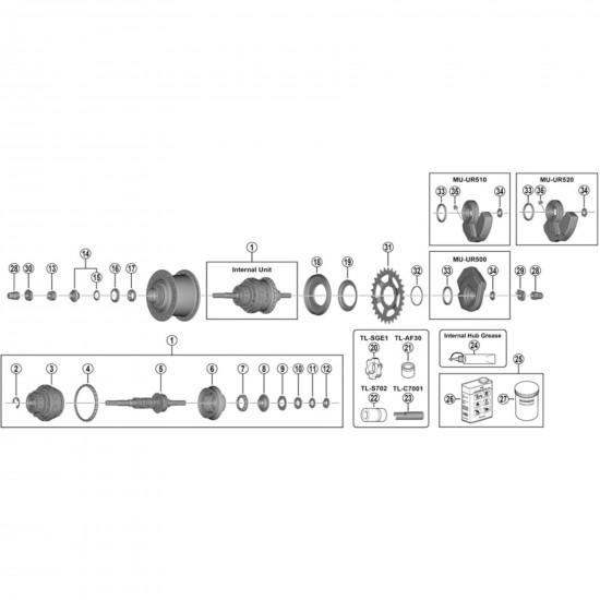 Shimano SG-S500 Alfine left hand inner dust cap