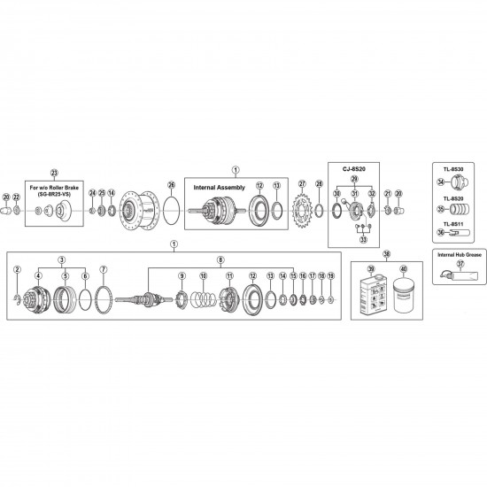 Shimano SG-8R25 Nexus left hand cone Shimano SG-8R25 Nexus left hand cone