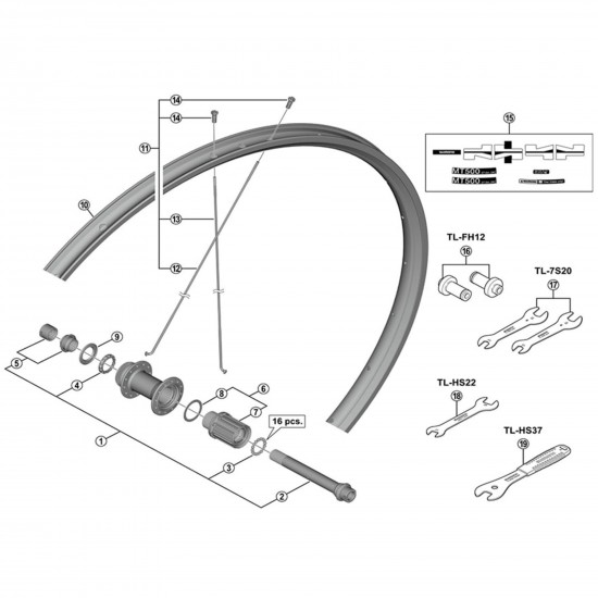 Shimano WH-M778 bearing set 5/32 34 piece, front Shimano WH-M778 bearing set 5/32 34 piece, front
