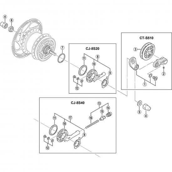 Shimano Alfine CT-S510 chain tensioner pulley unit