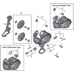 Shimano RD-C201 guide pulley bolt, M5 x 14.5 mm