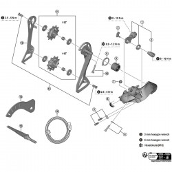 Shimano RD-7800 pulley bolts - pair