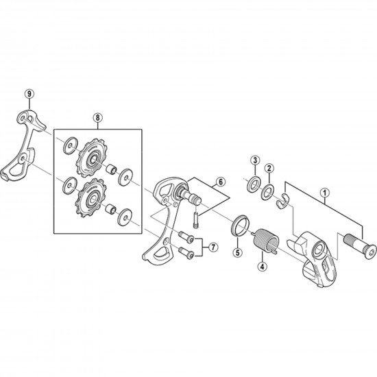 Shimano RD-M530 pulley bolts - pair