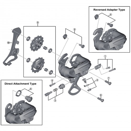 Shimano RD-TX35 tension and guide pulley set Shimano RD-TX35 tension and guide pulley set