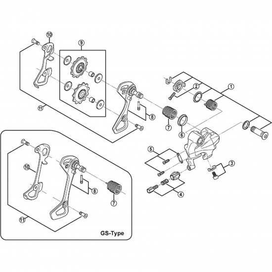Shimano RD-6700 stroke adjusting screws and plate