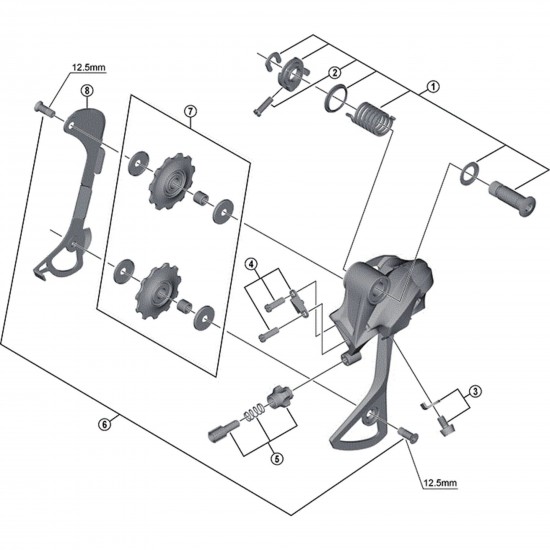 Shimano RD-M430 pulley bolt set