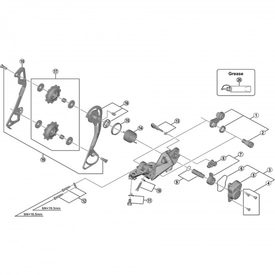 Shimano RD-M786 P-axle unit and washer Shimano RD-M786 P-axle unit and washer