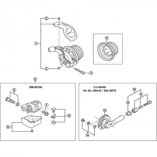 Shimano ST-7S20 Nexus cable adjusting barrel unit Shimano ST-7S20 Nexus cable adjusting barrel unit
