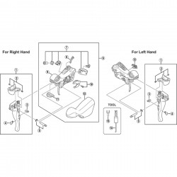 Shimano ST-5700 right hand name plate and fixing screw Shimano ST-5700 right hand name plate and fixing screw
