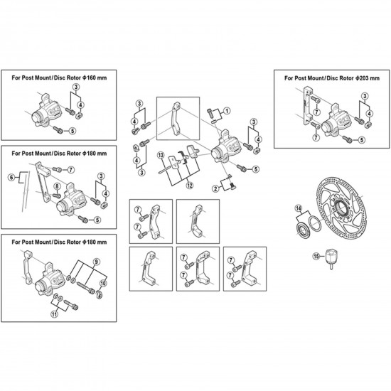 Shimano BR-M966 calliper fixing bolt M6 x 15 mm