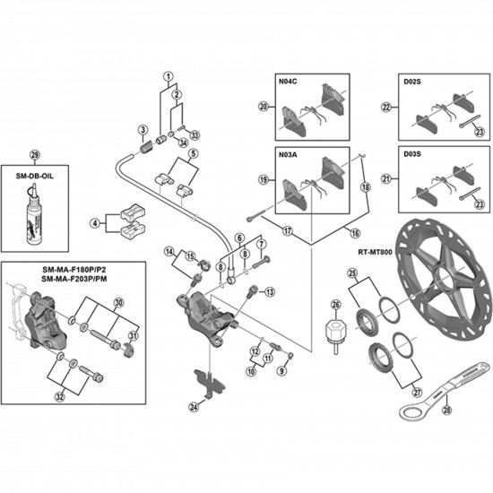 Shimano BR-M525 calliper fix bolt