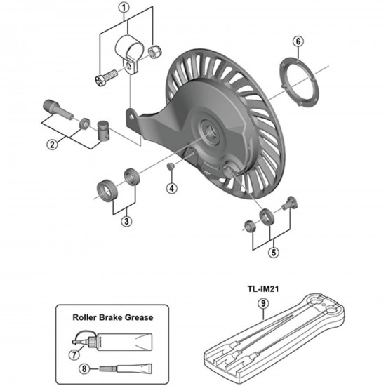 Shimano BR-IM45-R left hand washer unit for 3/8 hub axle, 8.2 mm