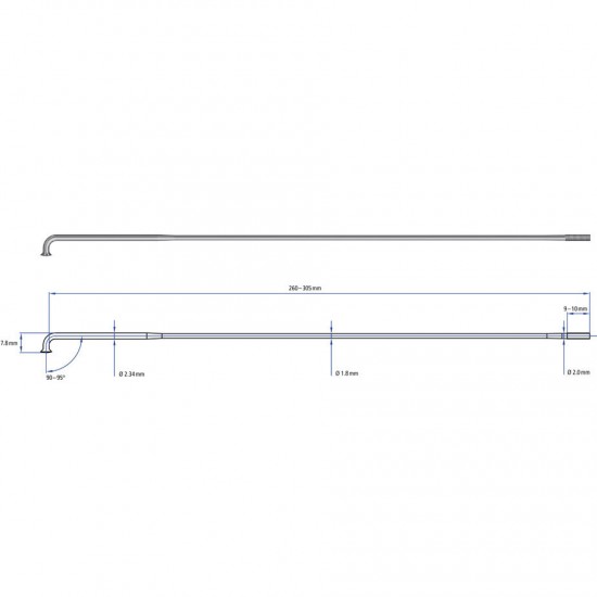 DT Swiss Alpine III silver spokes 13 / 15 / 14 g = 2.34 / 1.8 / 2 mm box 72, 263 mm