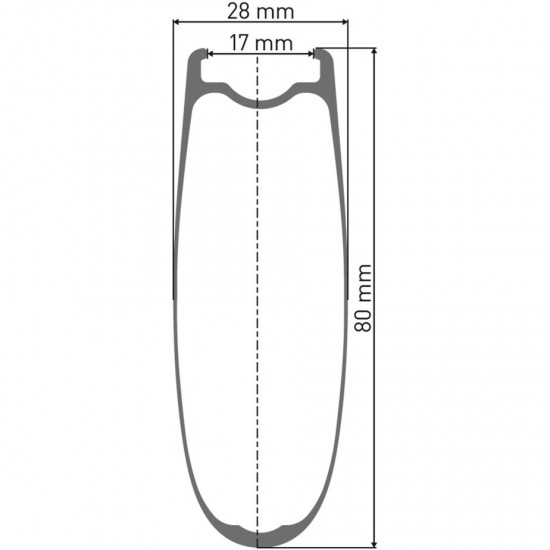 DT Swiss ARC 1400 DICUT wheel, carbon clincher 80 x 17 mm rim, rear