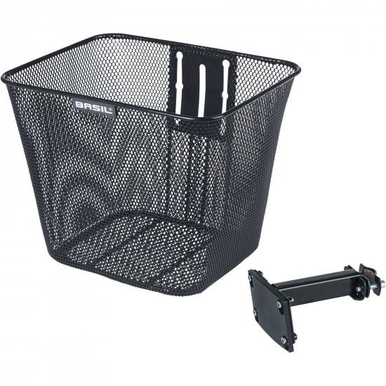 Basil Bilbao FM front basket fixed blk Basil Bilbao FM front basket fixed blk