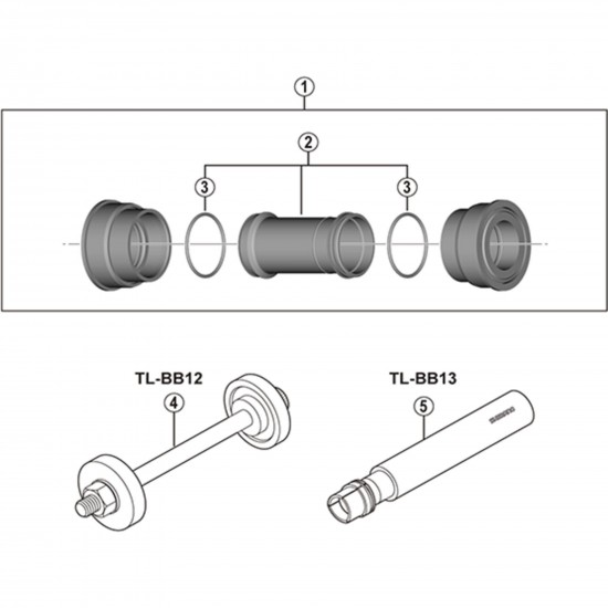 Shimano SM-BB72 Road-fit bottom bracket 41 mm diameter with inner cover, for 86.5 mm Shimano SM-BB72 Road-fit bottom bracket 41 mm diameter with inner cover, for 86.5 mm