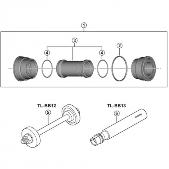 Shimano BB-MT800 MTB press fit bottom bracket with inner cover, for 104.5/107 mm