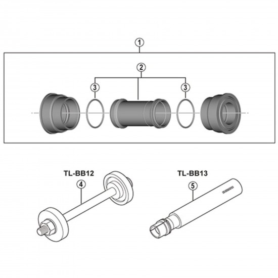 Shimano BB-RS500 Road-fit bottom bracket 41 mm diameter with inner cover, for 86.5 mm