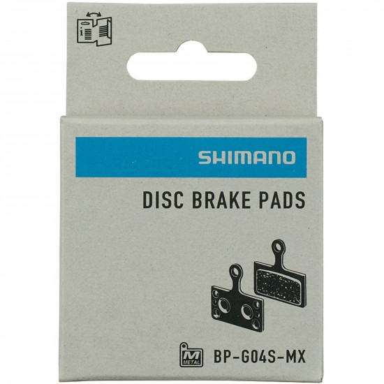 Shimano G04S-RX disc pads and spring, metal sintered pad, steel back Shimano G04S-RX disc pads and spring, metal sintered pad, steel back