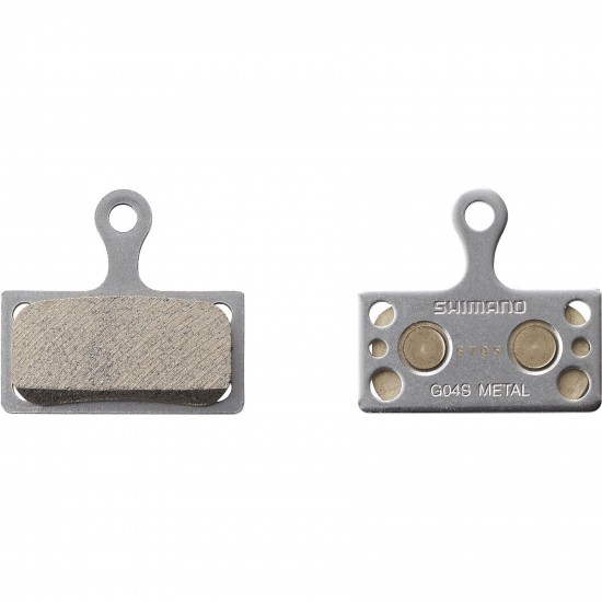 Shimano G04S-RX disc pads and spring, metal sintered pad, steel back Shimano G04S-RX disc pads and spring, metal sintered pad, steel back