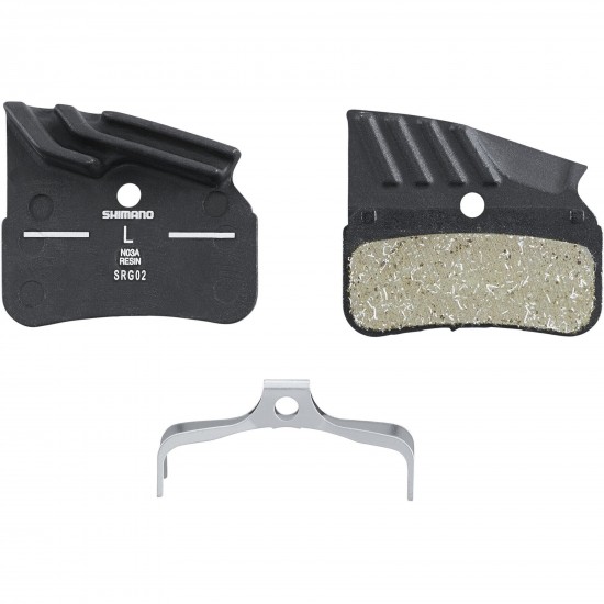 Shimano N03A-RF disc pads and spring, resin pad, alloy back, cooling fins