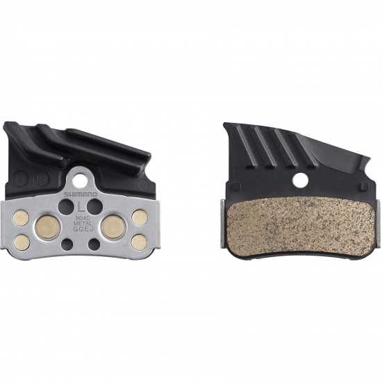 Shimano N04C-MF disc pads and spring, metal sintered, alloy/stainless back, cooling fins