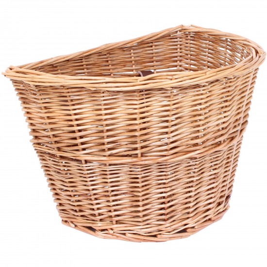 M Part Basket wicker, D shape with straps D Shaped wicker basket with leather straps
