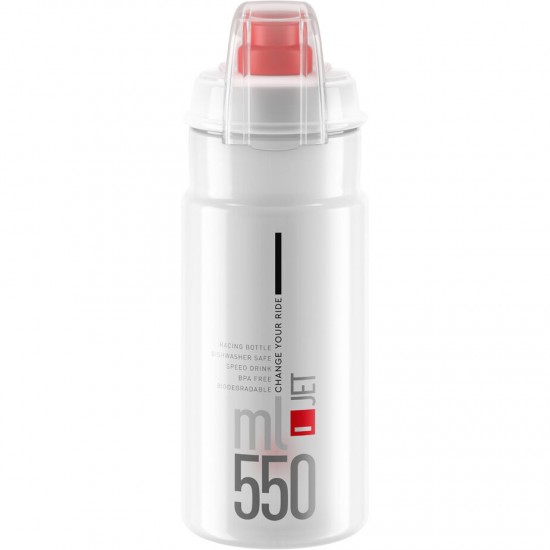 Elite Jet Biodegradable MTB, clear with red logo 550 ml