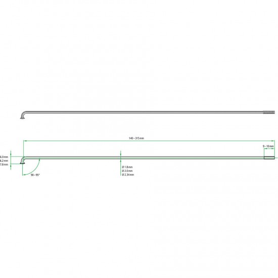 DT Swiss Champion silver spokes 14 g = 2 mm box 100, 228 mm