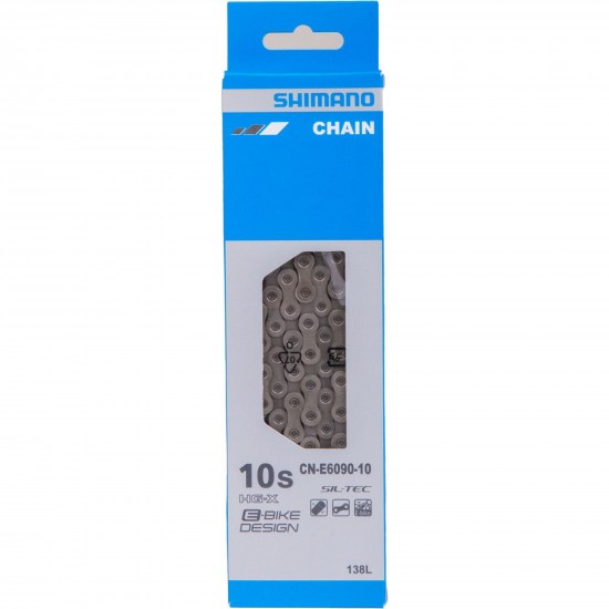 Shimano CN-E6090-10 E-bike HG-X chain, 10-speed, 138 links, SIL-TEC Shimano CN-E6090-10 E-bike HG-X chain, 10-speed, 138 links, SIL-TEC
