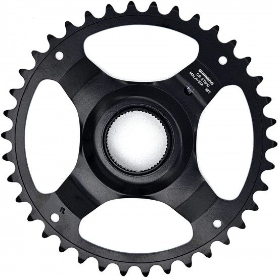 Shimano CR-ET600 9/10/11 spd single chainring 38T w/o chain guard, chain line 50mm, blk Shimano CR-ET600 9/10/11 spd single chainring 38T w/o chain guard, chain line 50mm, blk