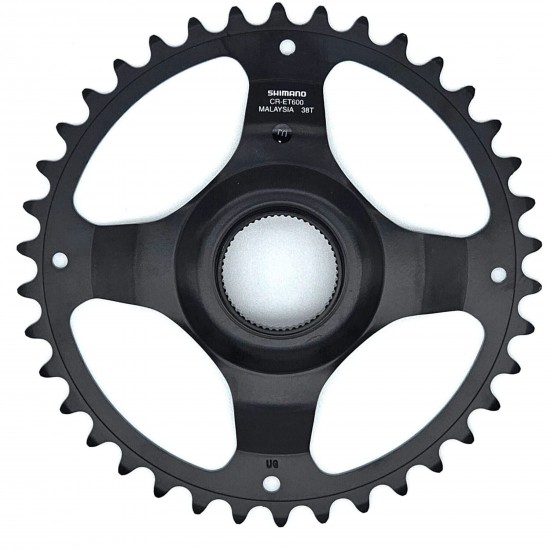 Shimano CR-ET600 9/10/11 spd single chainring 38T w/o chain guard, chain line 50mm, slv Shimano CR-ET600 9/10/11 spd single chainring 38T w/o chain guard, chain line 50mm, slv