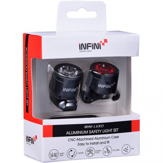 Infini Mini-Luxo USB front and rear lightset, black