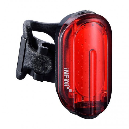 Infini Olley super bright micro USB rear light with QR bracket black with red lens