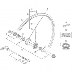 Shimano WH-9000-C24-CL spoke and nipple set, front Shimano WH-9000-C24-CL spoke and nipple set, front