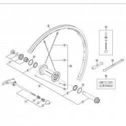Shimano WH-9000-C24-TL spoke and nipple set, front Shimano WH-9000-C24-TL spoke and nipple set, front