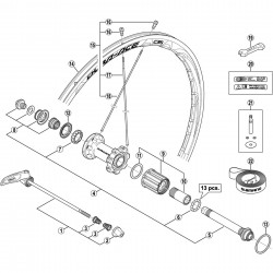 Shimano WH-9000-C35-CL spoke and nipple set, rear Shimano WH-9000-C35-CL spoke and nipple set, rear