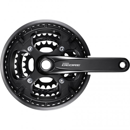 Shimano FC-T6010 Deore 10-speed chainset, 48/36/26T, with chainguard, black, 170 mm Shimano FC-T6010 Deore 10-speed chainset, 48/36/26T, with chainguard, black, 170 mm