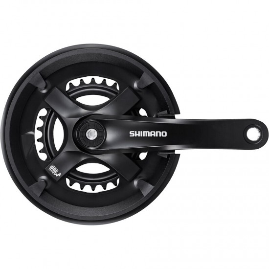 Shimano FC-TY501 chainset 46 / 30, double, 7 / 8-speed, 170 mm, with chainguard, black Shimano FC-TY501 chainset 46 / 30, double, 7 / 8-speed, 170 mm, with chainguard, black